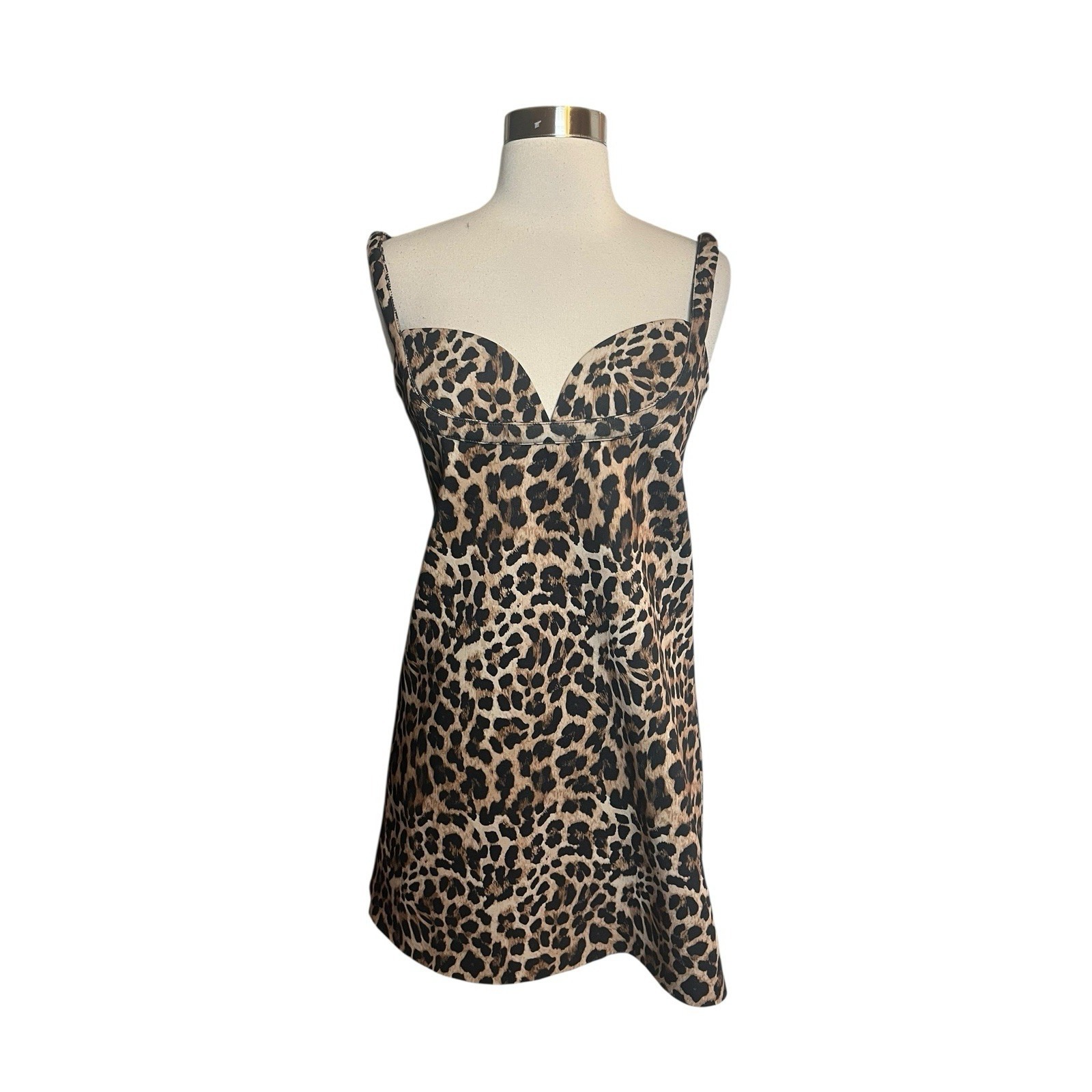 Dhruv Kapoor X Anthropologie Mini Dress Size Xxs Leopard Print New